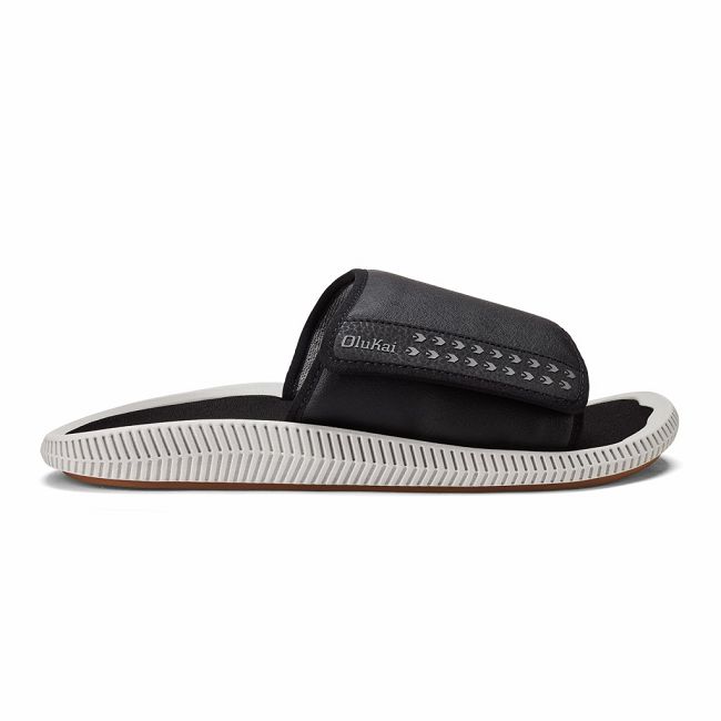 Olukai Men's Ulele Olu Slide - Black US014-257